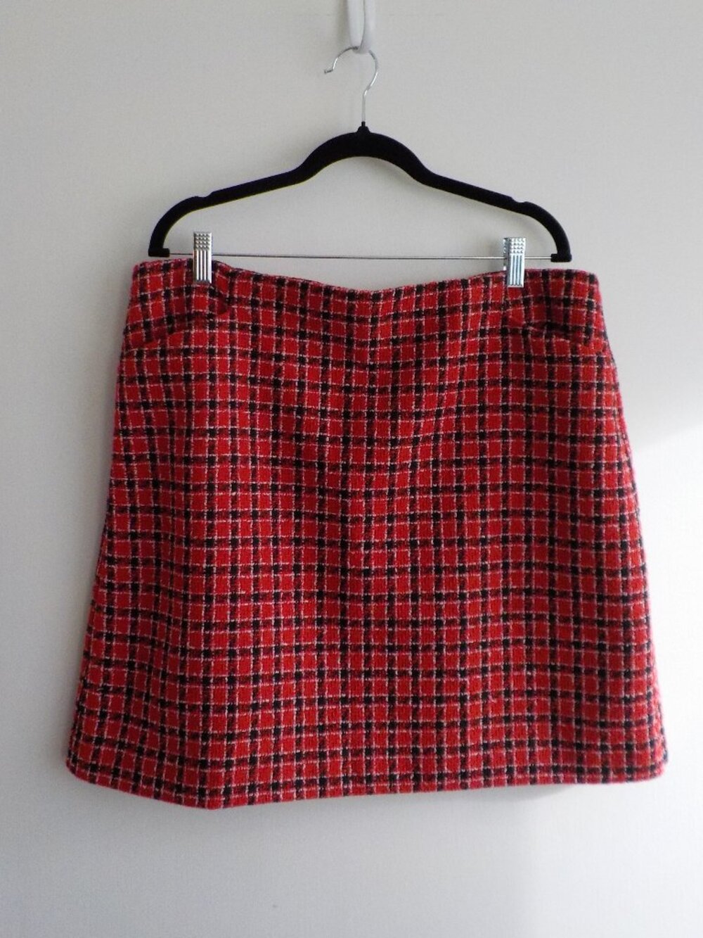 Loft Outlet Skirt - Size 16 - NWT Red/Black Plaid Pockets Lined (2633)